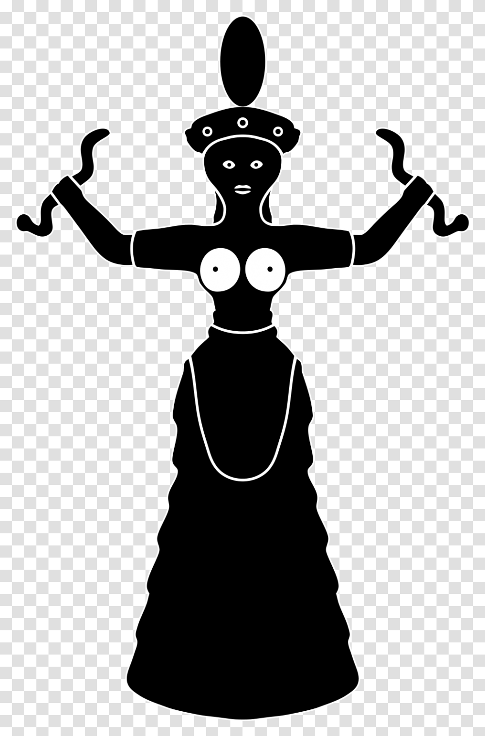 Minoan Goddess, Stencil, Person, Human, Silhouette Transparent Png