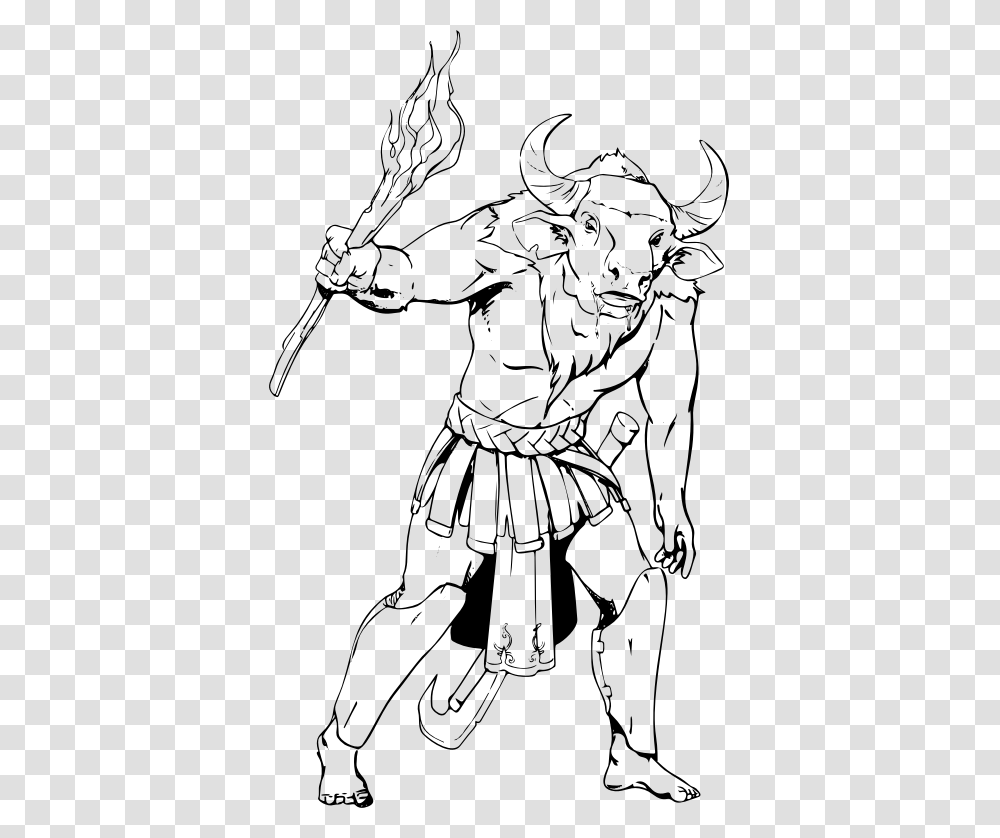 Minotaver Coloring, Gray, World Of Warcraft Transparent Png