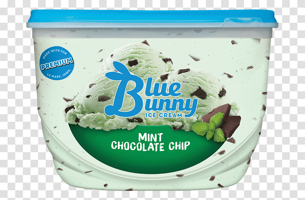 Mint Chocolate Chip Blue Bunny Mint Ice Cream, Plant, Dessert, Food, Birthday Cake Transparent Png