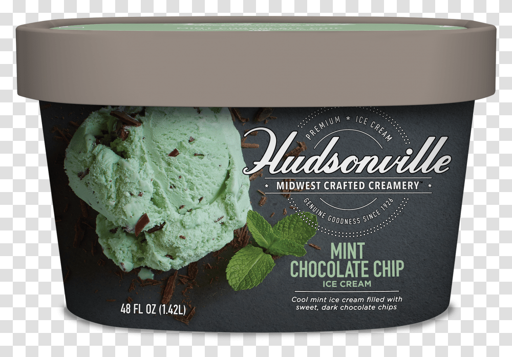 Mint Chocolate Chip Carton Hudsonville Ice Cream Bananas Foster, Dessert, Food, Creme, Potted Plant Transparent Png