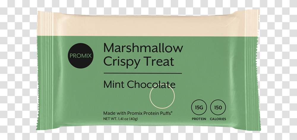 Mint Chocolate Protein Puff Bars Promix Nutrition Household Supply, Text, Paper, Business Card, Label Transparent Png