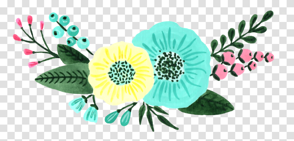 Mint Green And Turquoise Floral Custom Mint Green Flower Clipart, Plant, Graphics, Floral Design, Pattern Transparent Png