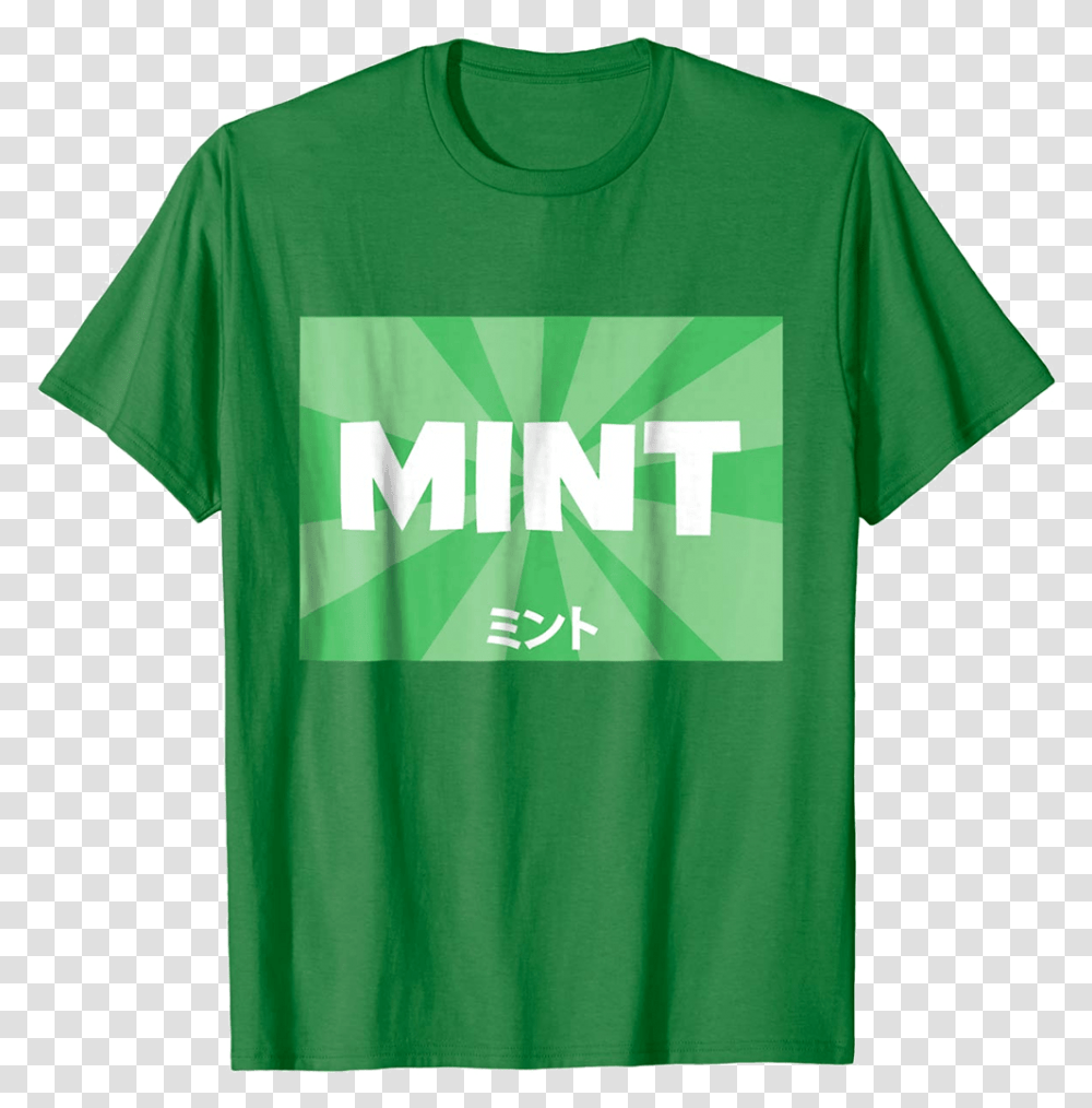 Mint With Japanese Text T Shirt T Shirt, Apparel, T-Shirt, Sleeve Transparent Png