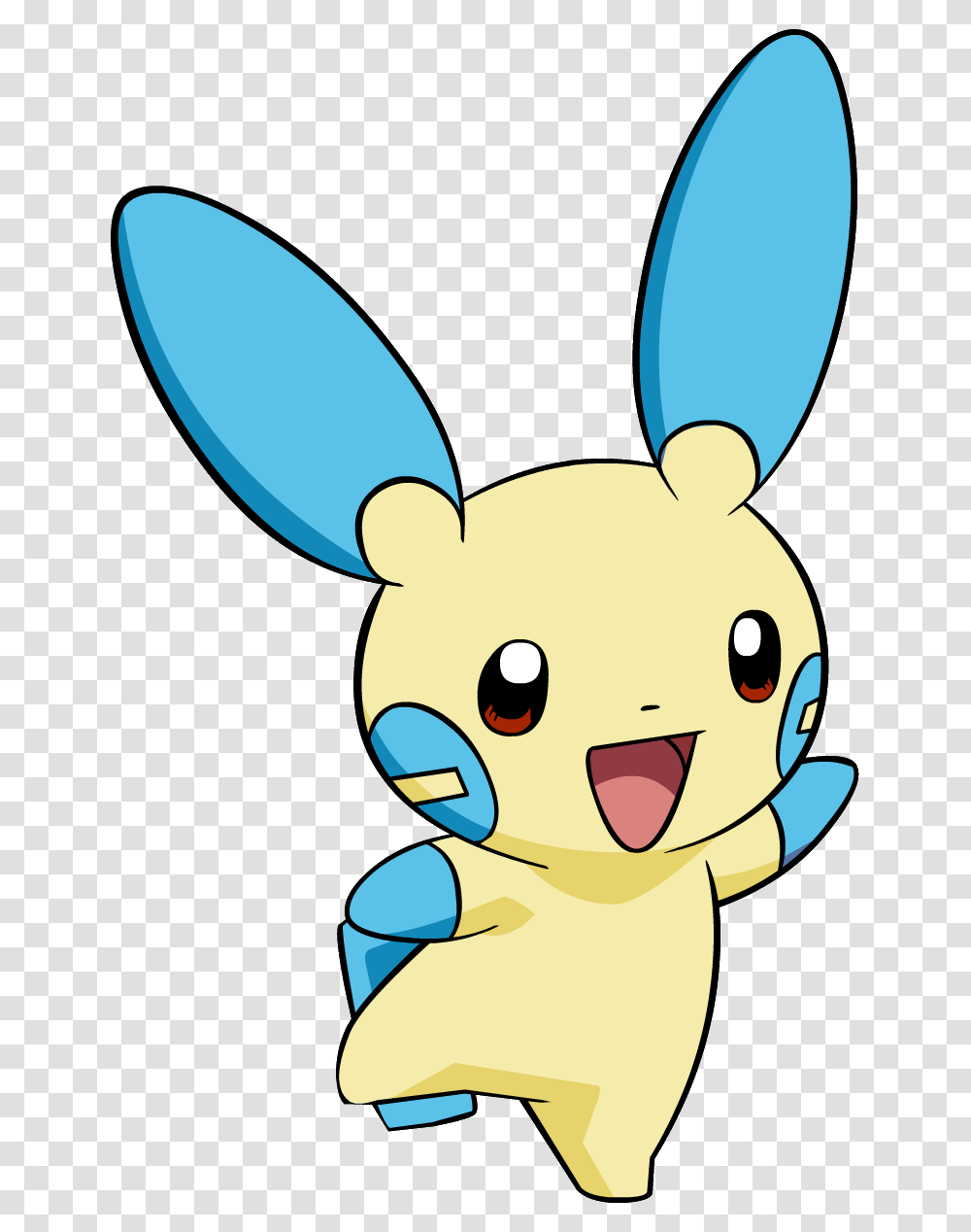 Minun Ag Anime Pokemon Small Blue And Yellow Pokemon, Sticker, Label Transparent Png