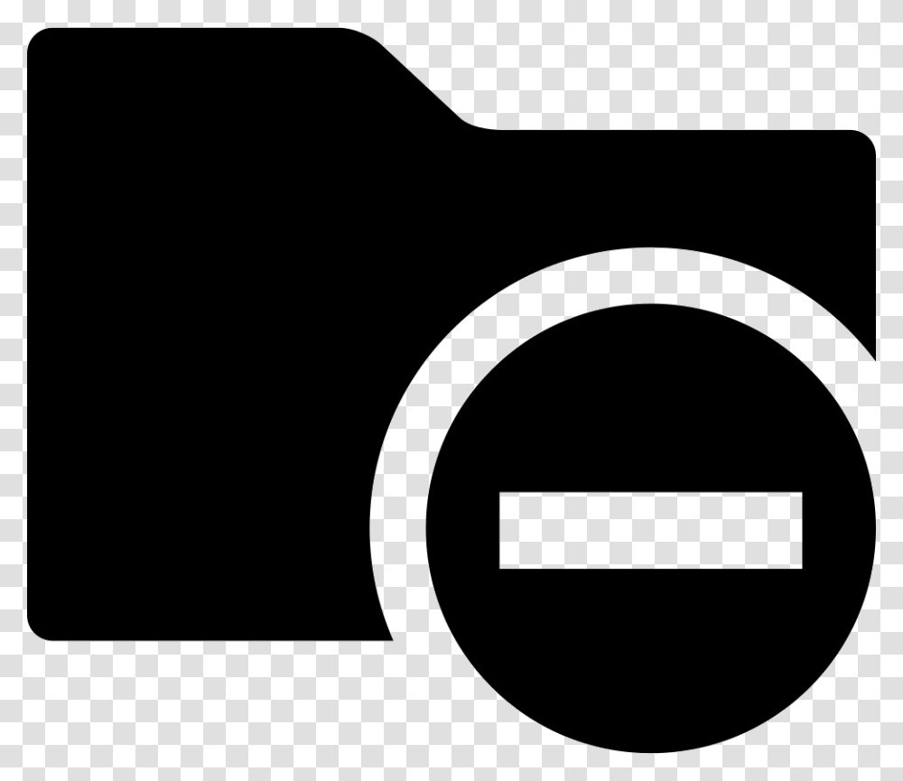 Minus Sign On Black Folder Symbol Of Interface Icon Free, Camera, Electronics, Photography Transparent Png