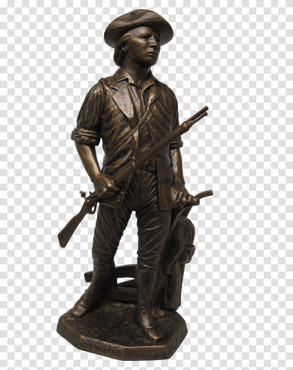 Minuteman Award Trophy National Guard Minuteman Statue, Bronze, Hat, Person Transparent Png