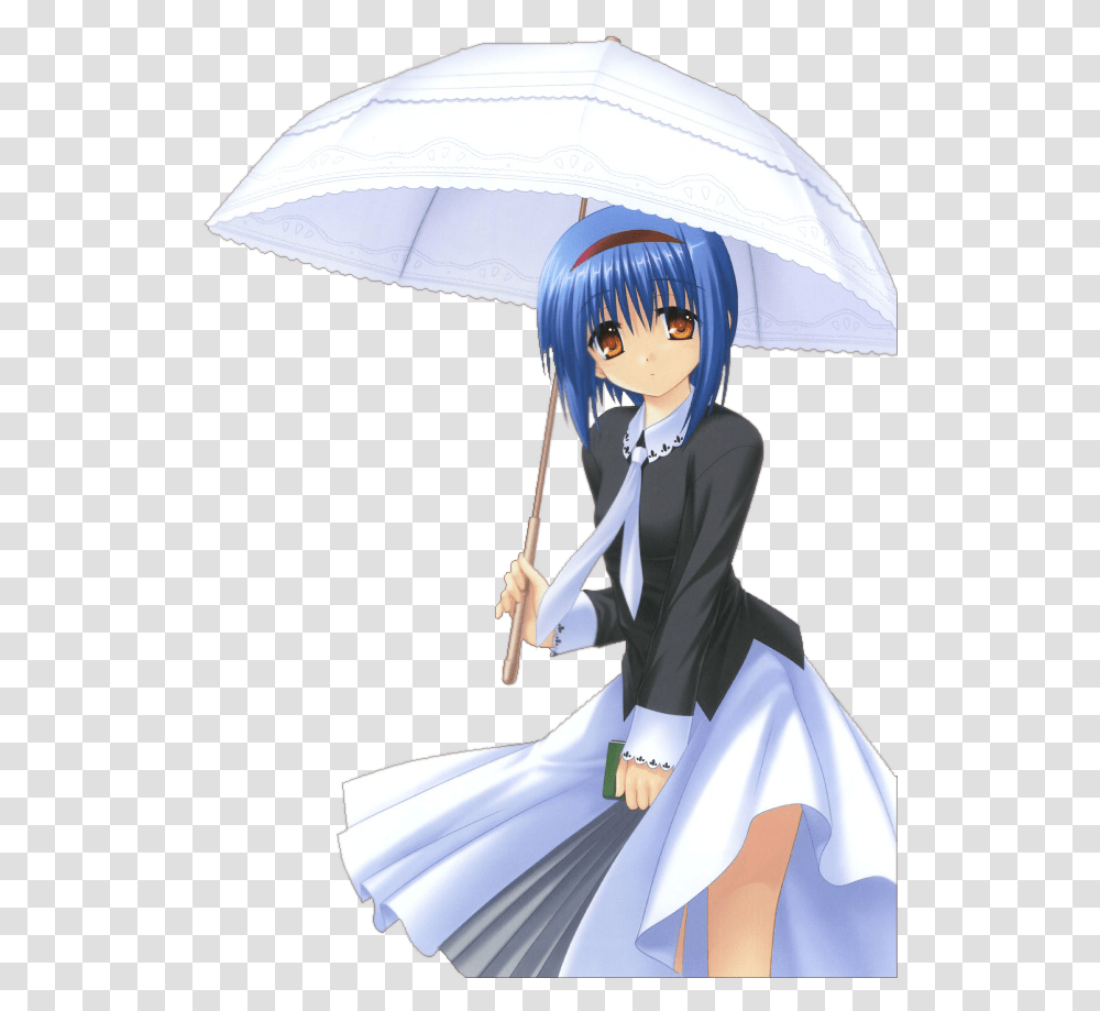 Mio Little Busters Umbrella, Manga, Comics, Book, Person Transparent Png