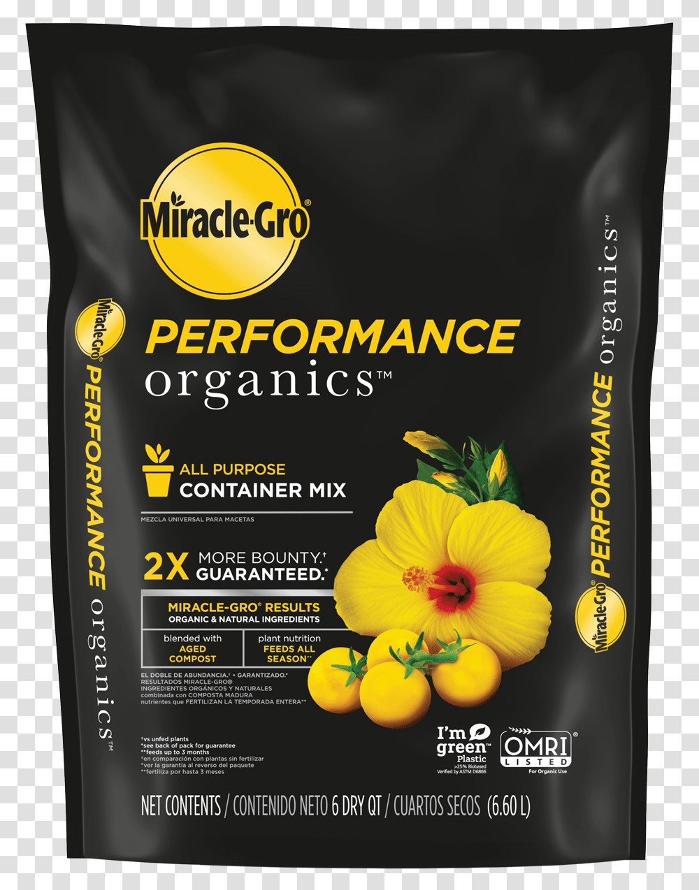 Miracle Gro Performance Organics Soil, Poster, Advertisement, Flyer, Paper Transparent Png