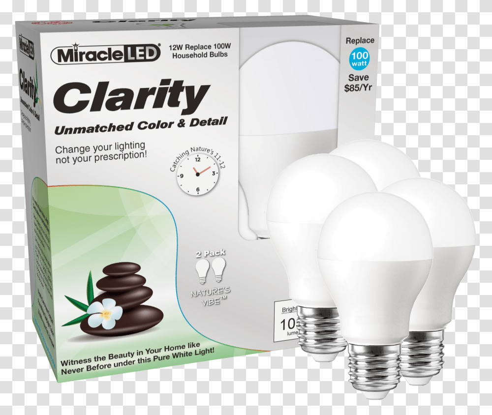 Miracle Led Clarity High Definition High Visibility Compact Fluorescent Lamp, Light, Lightbulb Transparent Png
