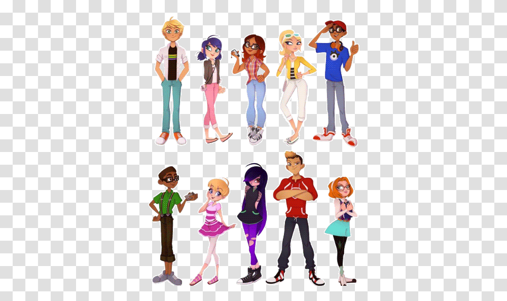 Miraculous Ladybug Webisodes People From Miraculous Ladybug, Person, Toy, Doll, Crowd Transparent Png