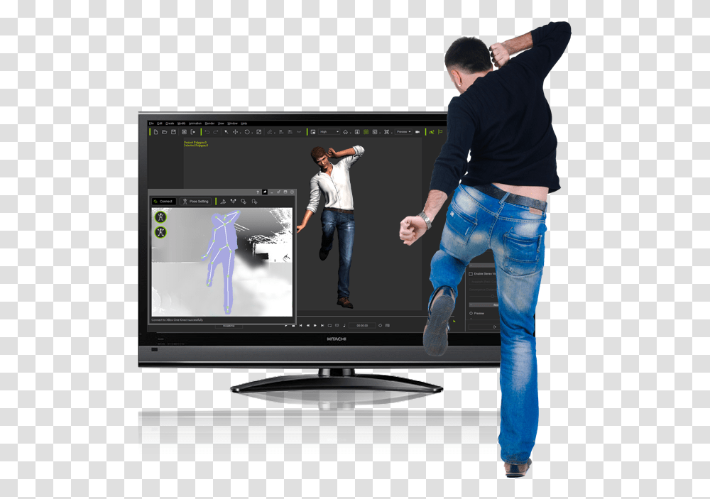 Mirror Capture Animation Xbox Kinect, Person, Pants, Shoe Transparent Png