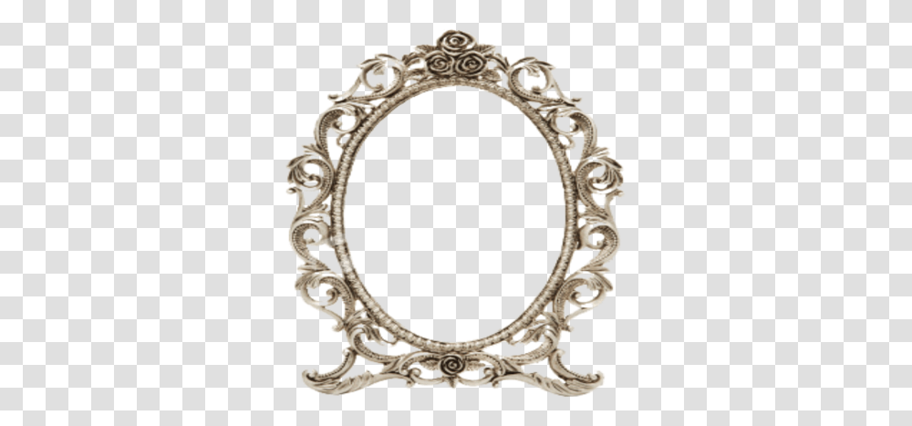 Mirror Frame Bored Background Gold Border Background Picture Frames, Oval, Bracelet, Jewelry, Accessories Transparent Png