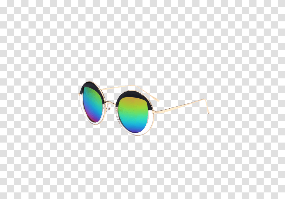 Mirrored Cat Eye Lens Panel Round Sunglasses In Colorful, Accessories, Accessory, Goggles Transparent Png