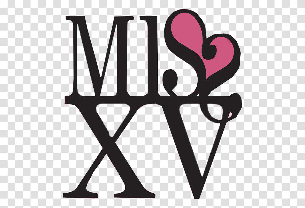 Mis Xv Logo, Label, Purple, Alphabet Transparent Png