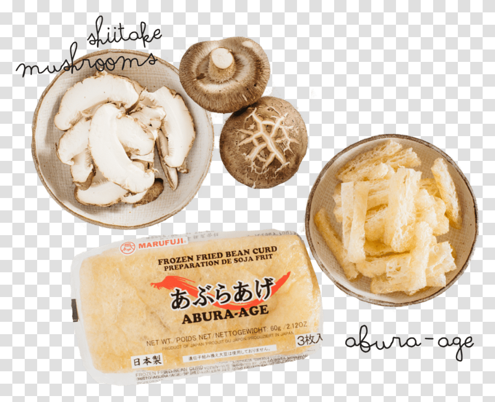Miso Soup Ingredients Shiitake Mushrooms And Aburaage Shiitake, Food, Plant, Ice Cream, Dessert Transparent Png