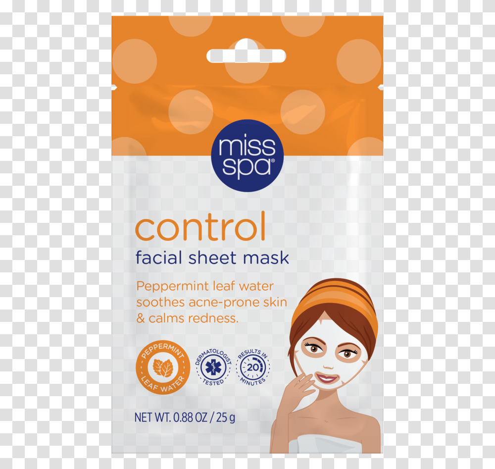 Miss Spa Face Mask, Label, Person, Advertisement Transparent Png