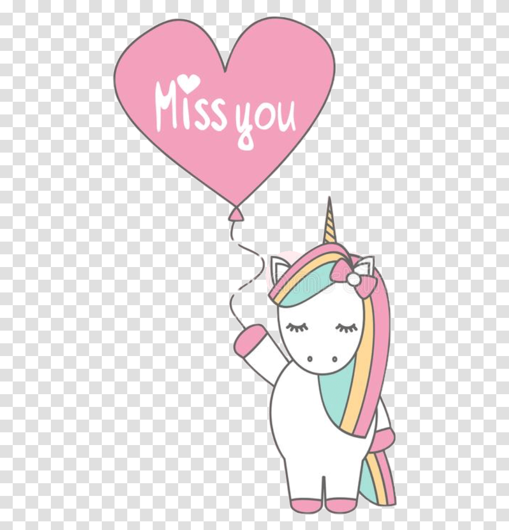 Miss You Missyou Sticker Unicorn Free Cliparts Cartoon I Miss You Unicorn, Heart, Balloon Transparent Png