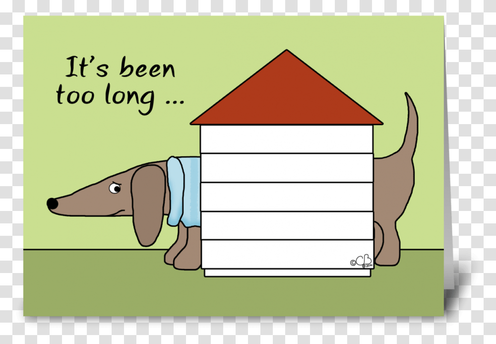 Missing You Dachshund In Dog House Greeting Card Cartoon, Outdoors, Mammal, Animal Transparent Png