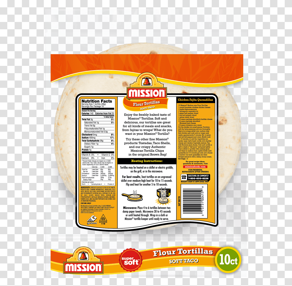 Mission Flour Tortillas, Label, Plant, Food Transparent Png