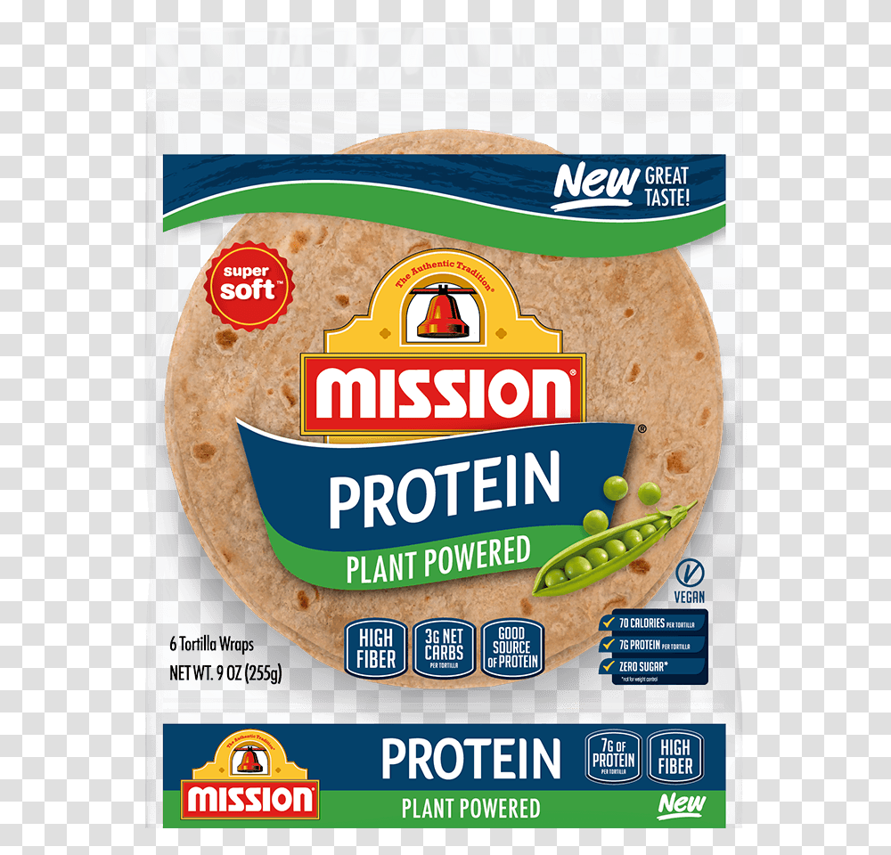 Mission Protein Plant Powered Tortilla, Bread, Food, Pancake Transparent Png