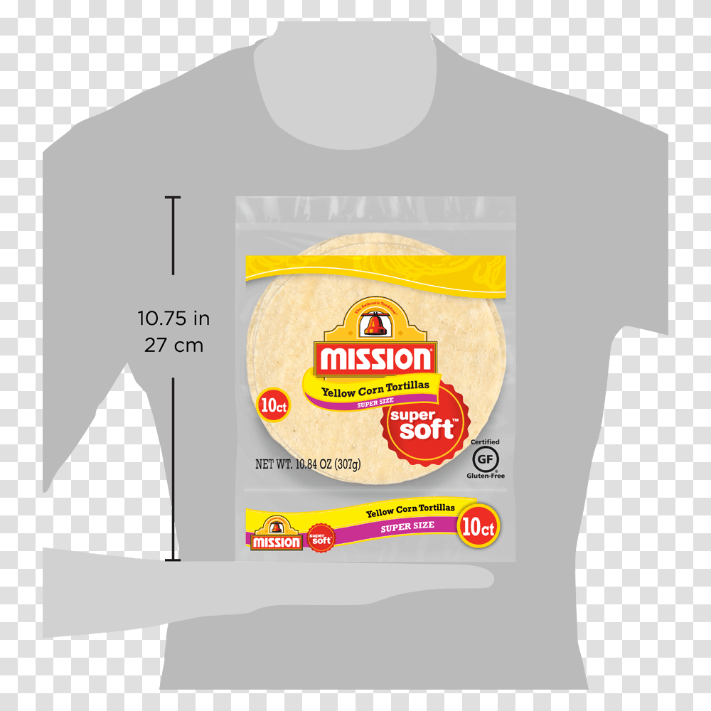 Mission Super Size White Corn Tortillas, Apparel, T-Shirt, Sleeve Transparent Png