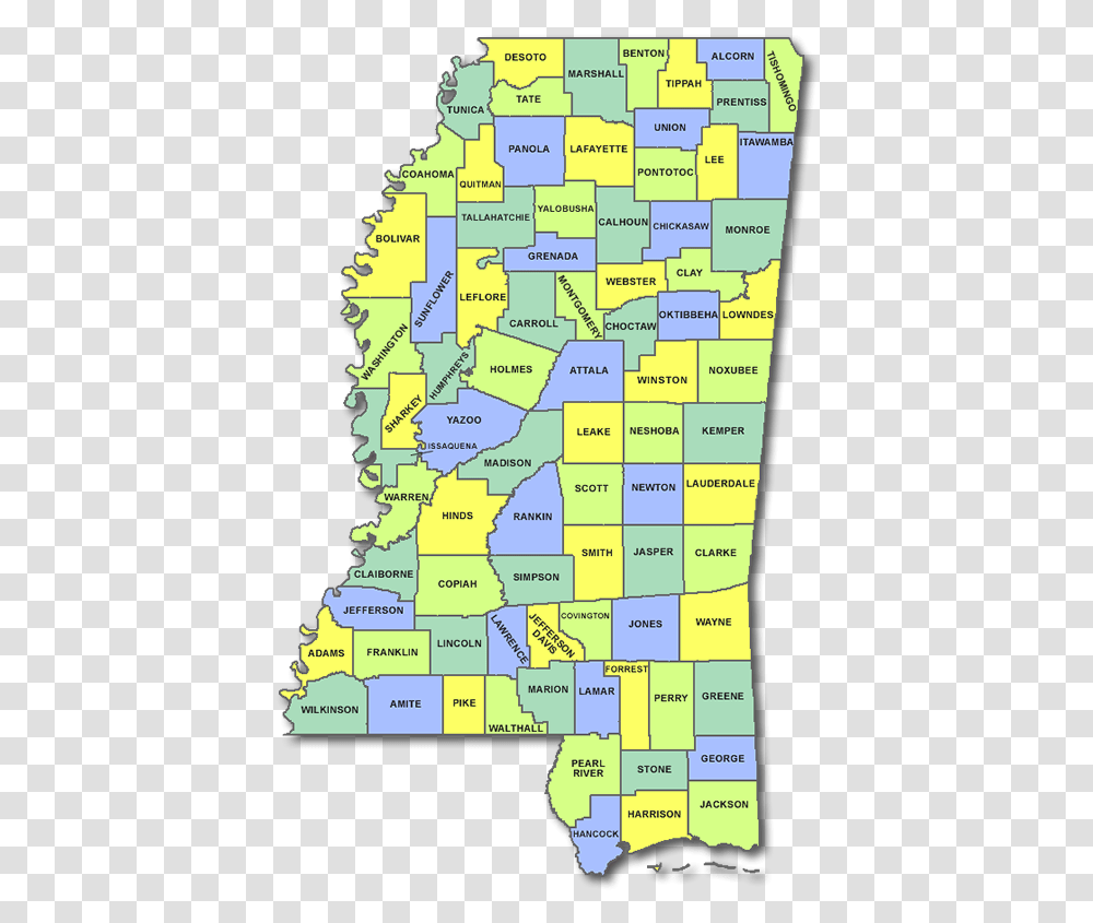 Mississippi County Map Mississippi State Map Clipart, Diagram, Atlas, Plot, Menu Transparent Png