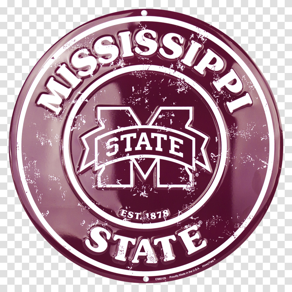 Mississippi State Embossed Metal Circular Sign Mississippi State University, Logo, Trademark, Badge Transparent Png