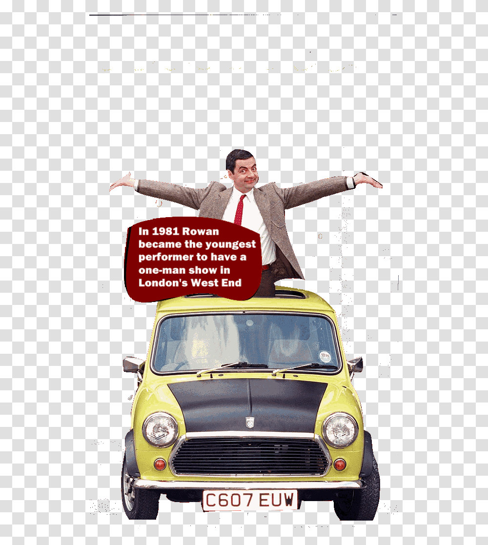 Mister Bean Mini Cooper, Advertisement, Poster, Car, Vehicle Transparent Png