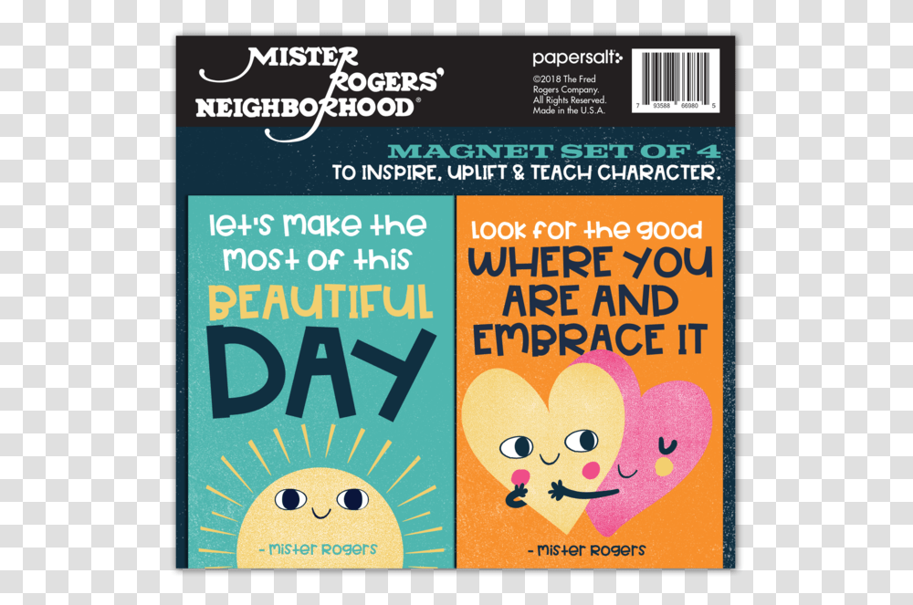 Mister Rogers Quotes Whimsical Version Set Of 4 Mr Rogers Neighborhood, Poster, Advertisement, Flyer, Paper Transparent Png