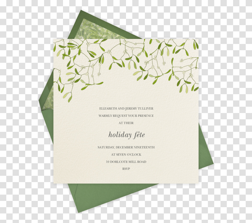 Mistletoe Holiday Invite Cute Food Valentine Cards, Paper, Envelope, File Folder Transparent Png