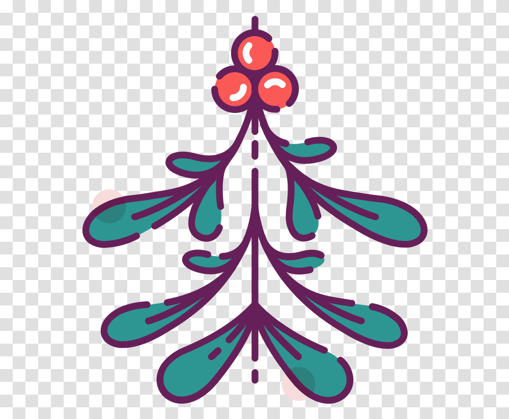 Mistletoe With Red Berries Clip Art Free - Christmas Hq For Holiday, Plant, Flower, Blossom, Graphics Transparent Png