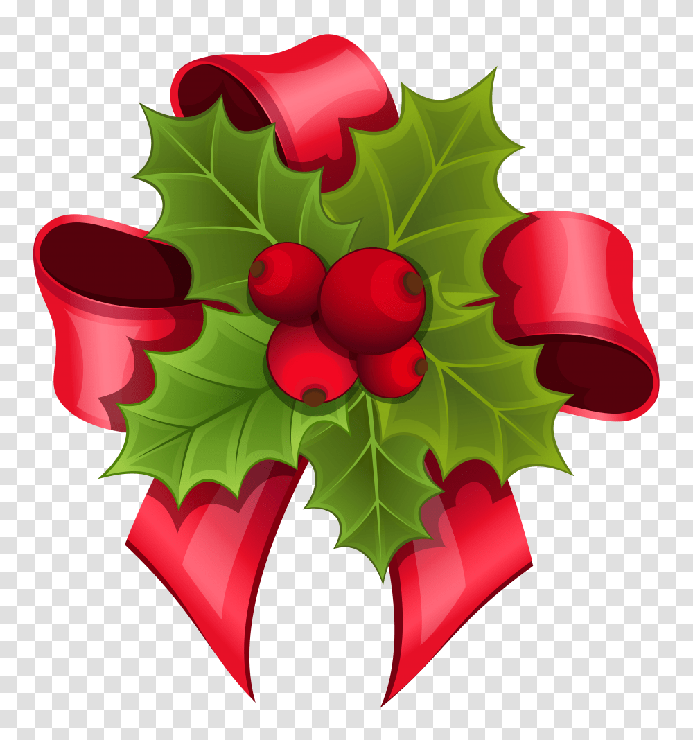 Mistletoe With Red Bow Clipart Transparent Png