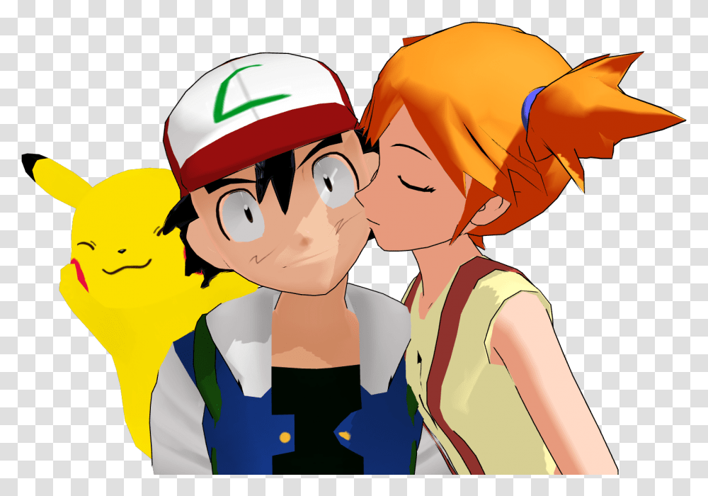 Misty Kisses Ash Cartoon, Helmet, Person Transparent Png