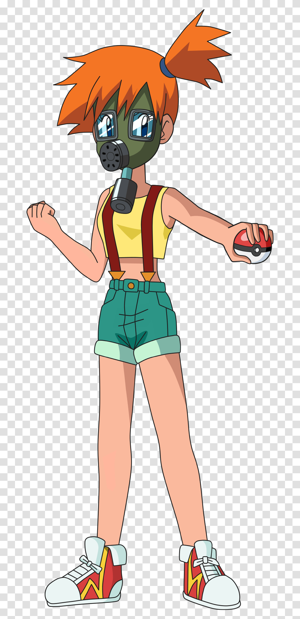 Misty Pokemon Gas Mask Download, Shorts, Apparel, Person Transparent Png