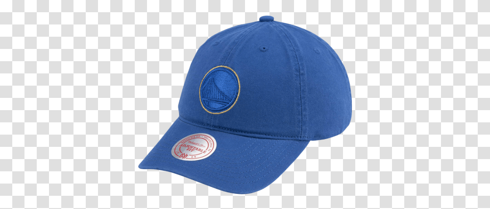 Mitchell & Ness Golden State Warriors Flat Gold Strapback Baseball Cap, Clothing, Apparel, Hat Transparent Png
