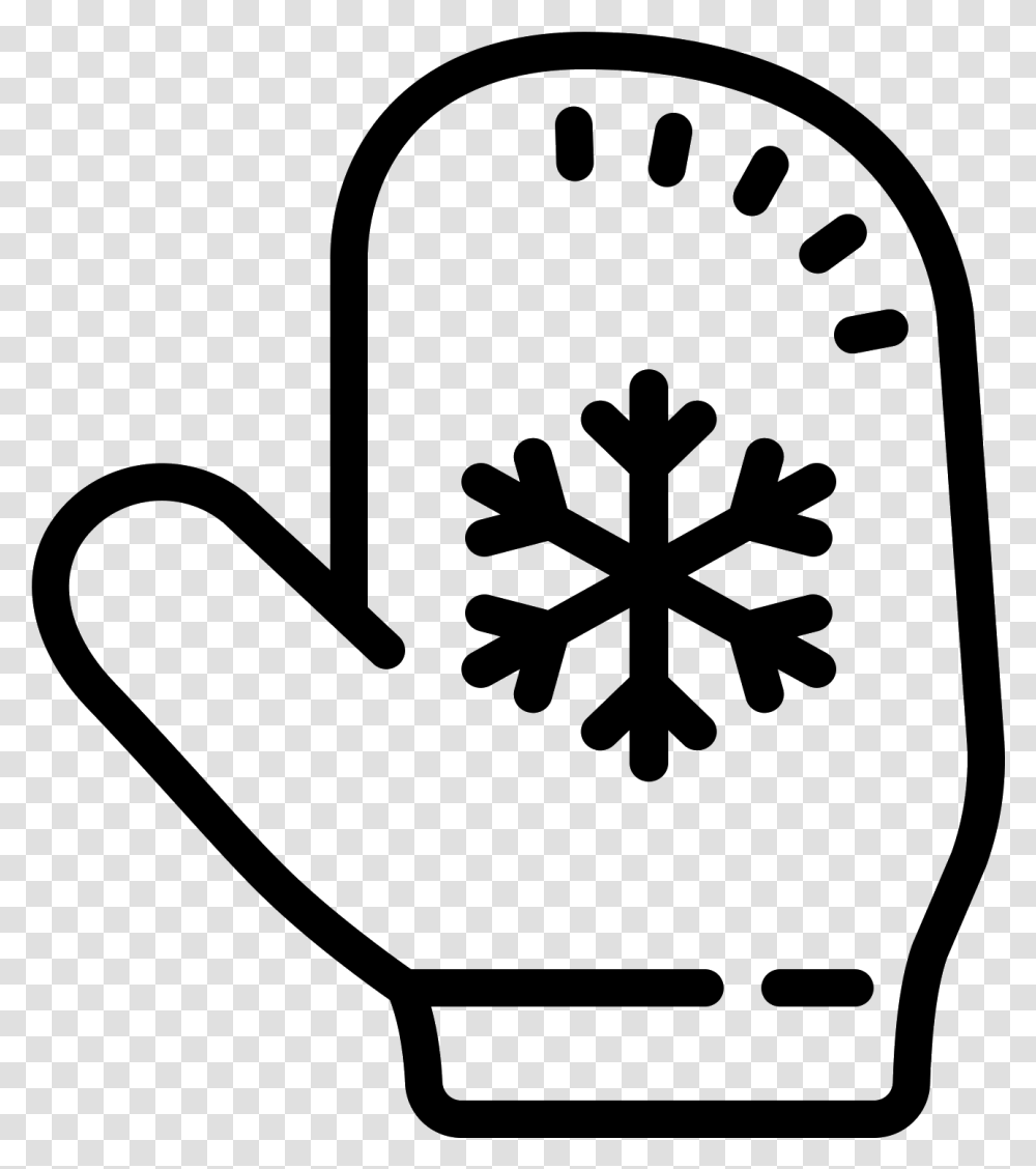 Mitten Outline Clipart Snow Flower Black And White, Gray, World Of Warcraft Transparent Png