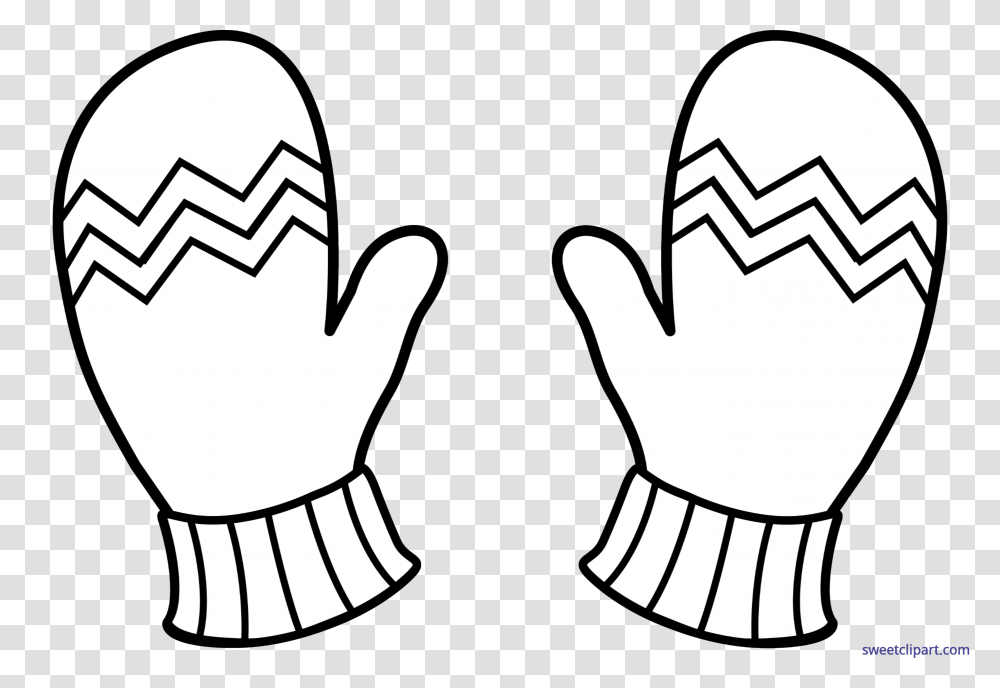 Mittens Lineart Clip Art, Apparel, Hand, Stencil Transparent Png