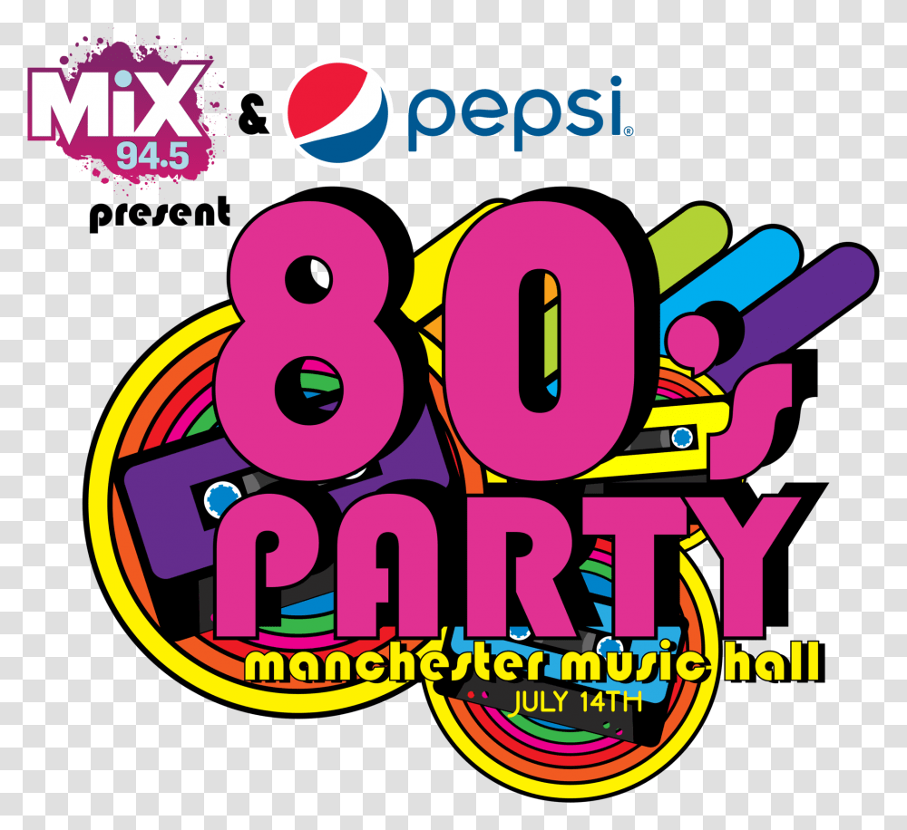 Mix 945 And Pepsi's 80s Party - Tickets Manchester Music Kmxp, Number, Symbol, Text, Alphabet Transparent Png