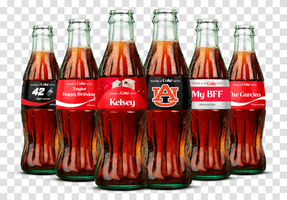 Mix And Matched Six Pack Personalized Coke Bottles, Soda, Beverage, Drink, Beer Transparent Png