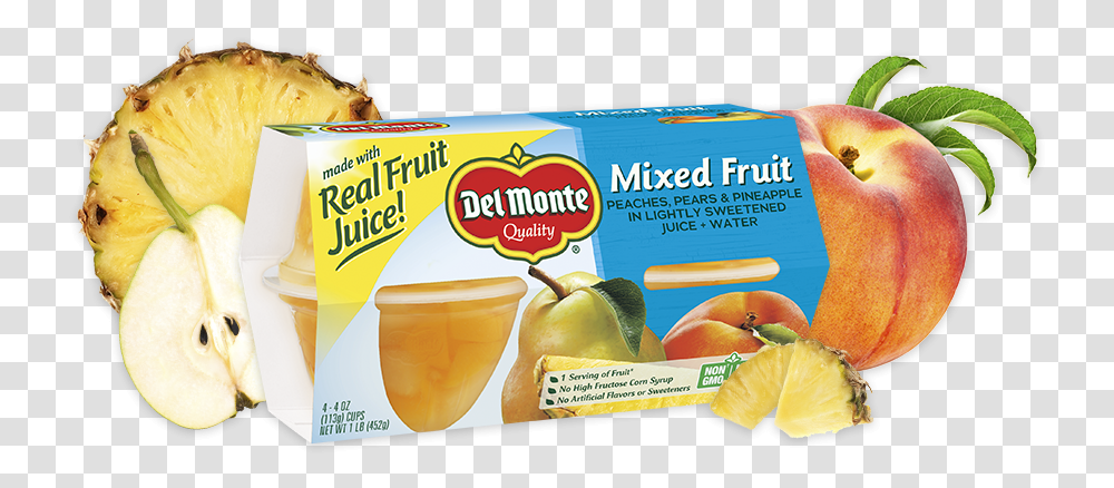 Mixed Fruit Fruit Cup Snacks Del Monte Fruit Cup Snacks In 100 Juice, Plant, Food, Beverage, Drink Transparent Png