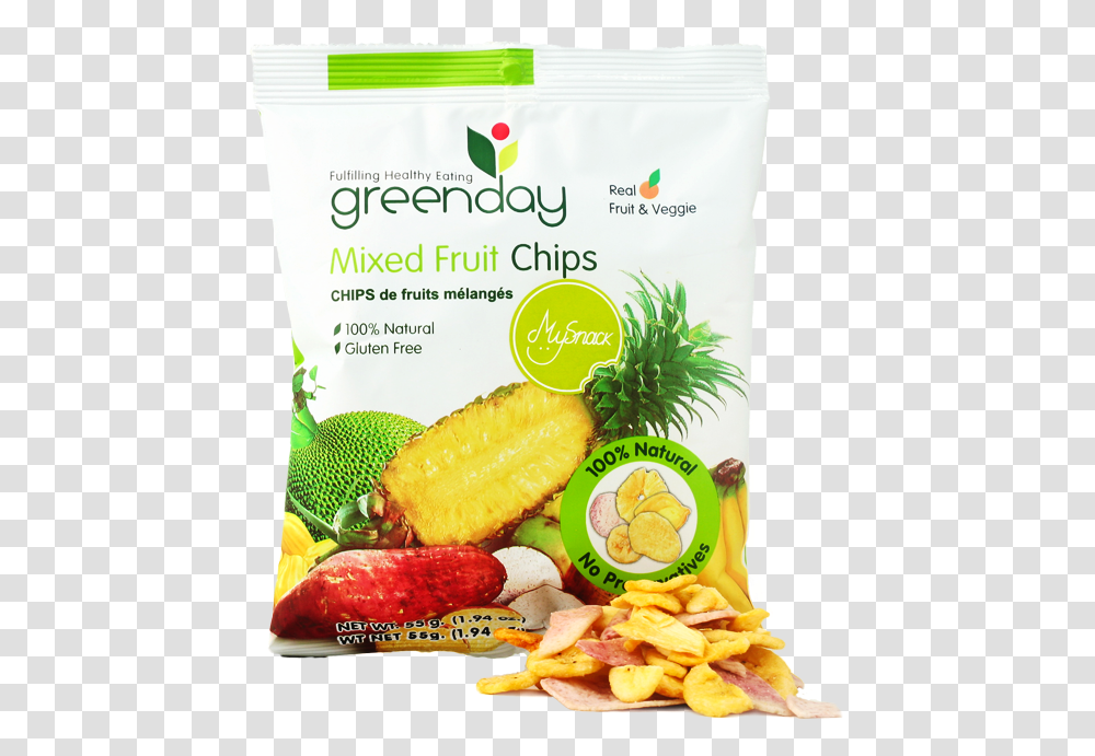 Mixed Fruit Green Day Mixed Fruit Chips, Plant, Food, Pineapple, Menu Transparent Png