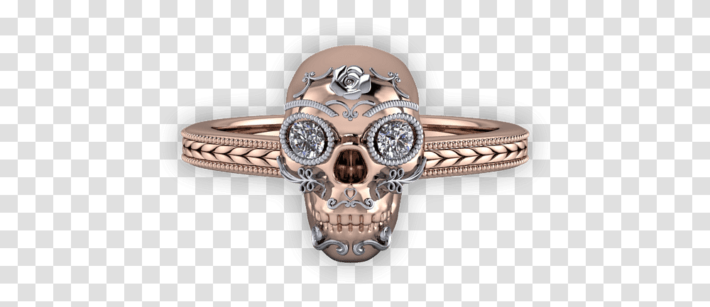 Mixed Metal Sugar Skull Detail Milgrain Diamond Cross, Accessories, Accessory, Ring, Jewelry Transparent Png
