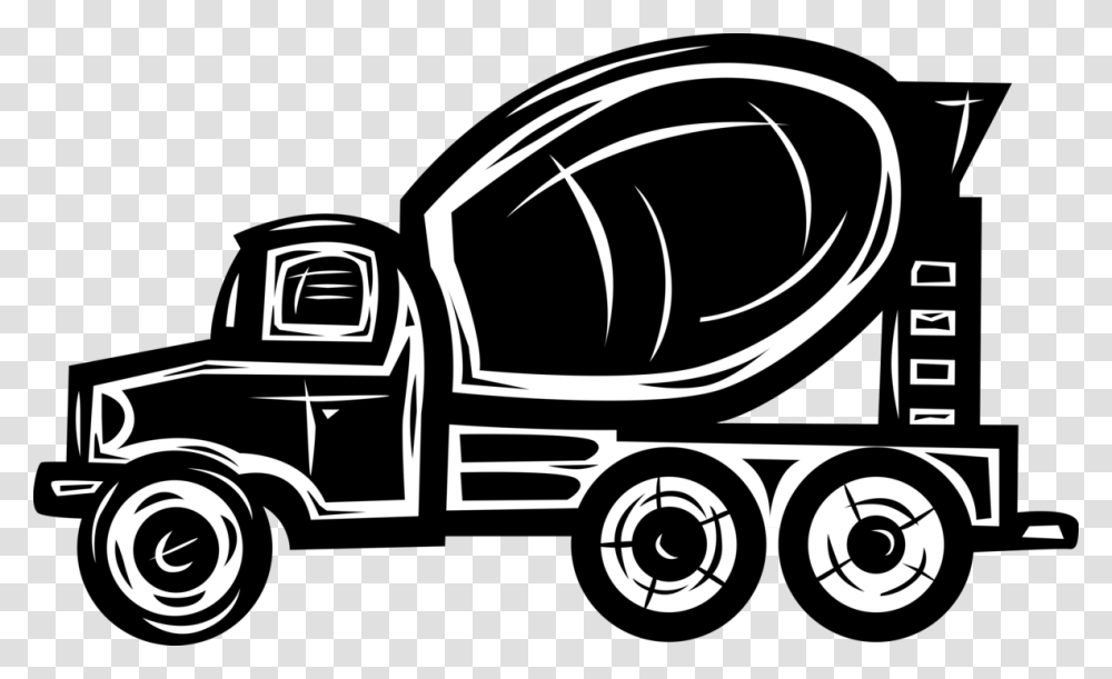 Mixer Clipart Concrete Mixer Vector Truck, Vehicle, Transportation, Stencil, Tow Truck Transparent Png