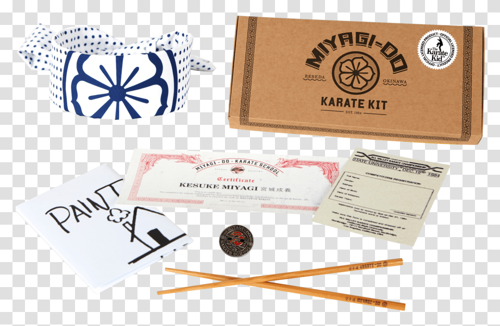 Miyagi Do Karate Kit, Label, Paper, Document Transparent Png