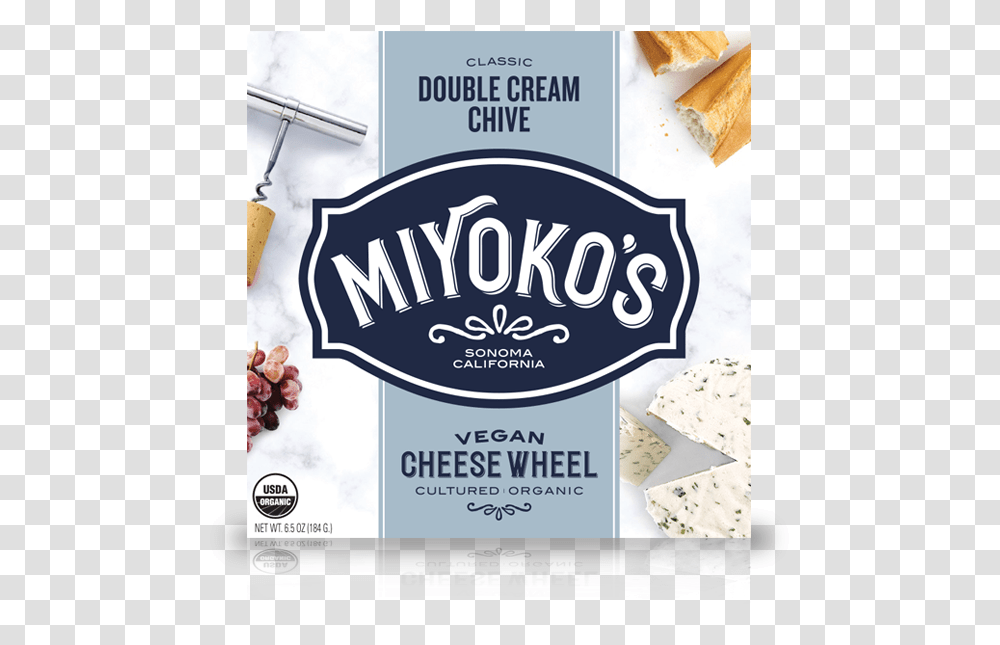 Miyoko S Vegan Cheese Miyoko Classic Double Cream Chive, Advertisement, Poster, Flyer, Paper Transparent Png