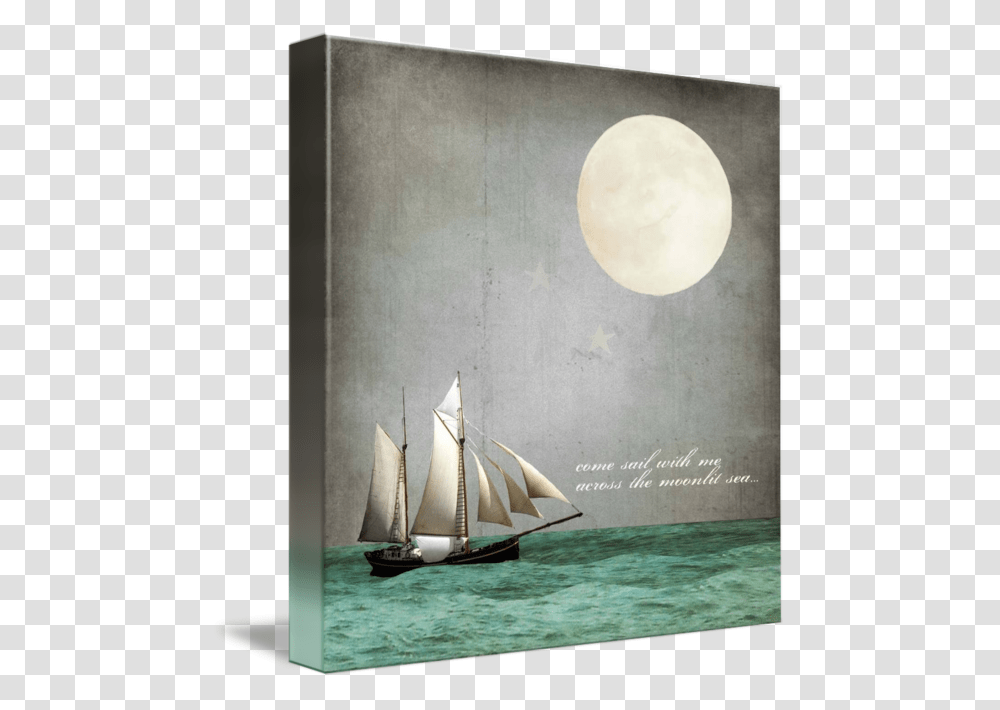 Mkc Photography Moonlight Canvas Sail, Nature, Boat, Vehicle, Transportation Transparent Png