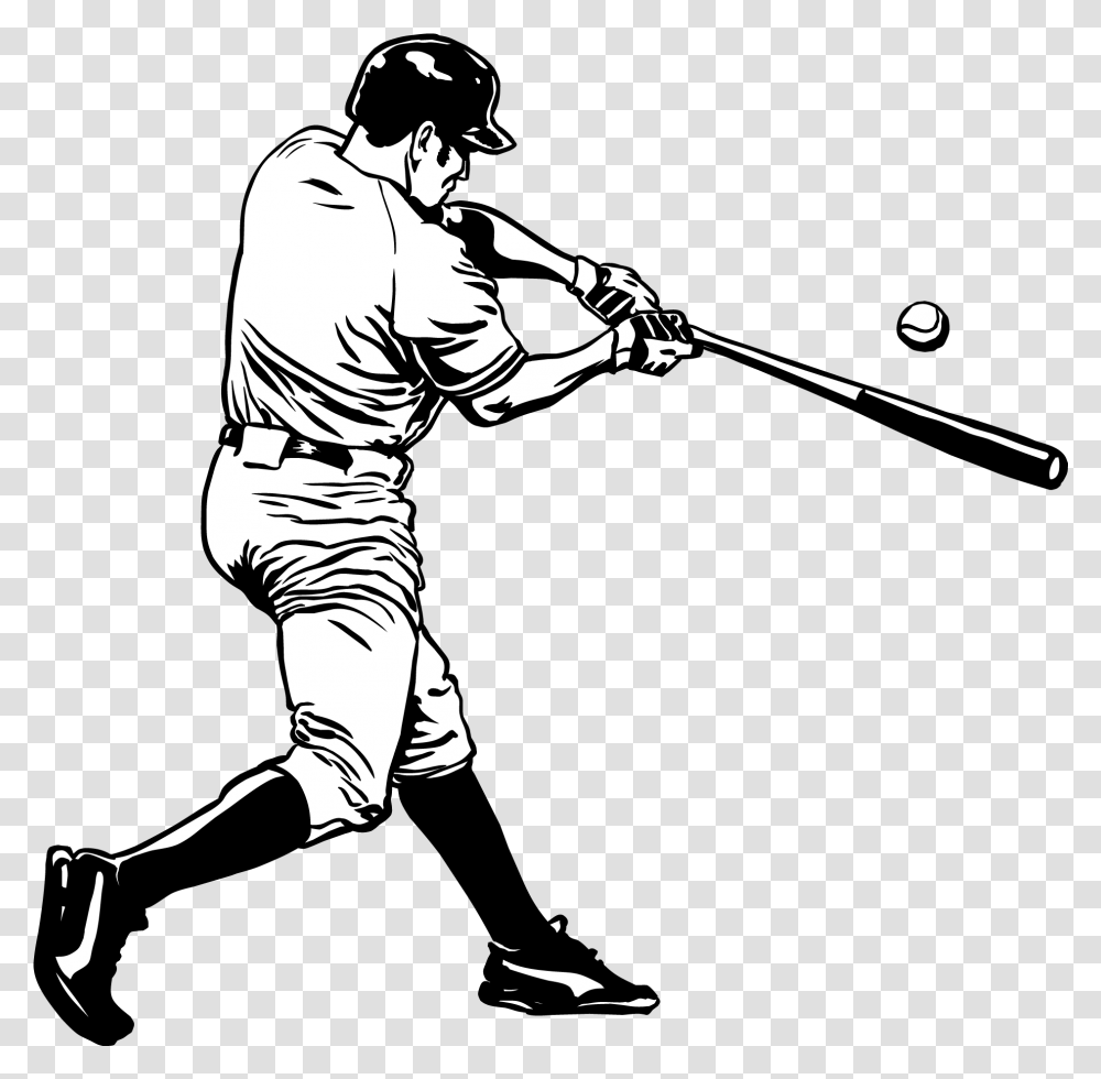 Mlb Baseball Player Batting Baseball Player Batting Drawing, Person, Human, Sport, People Transparent Png