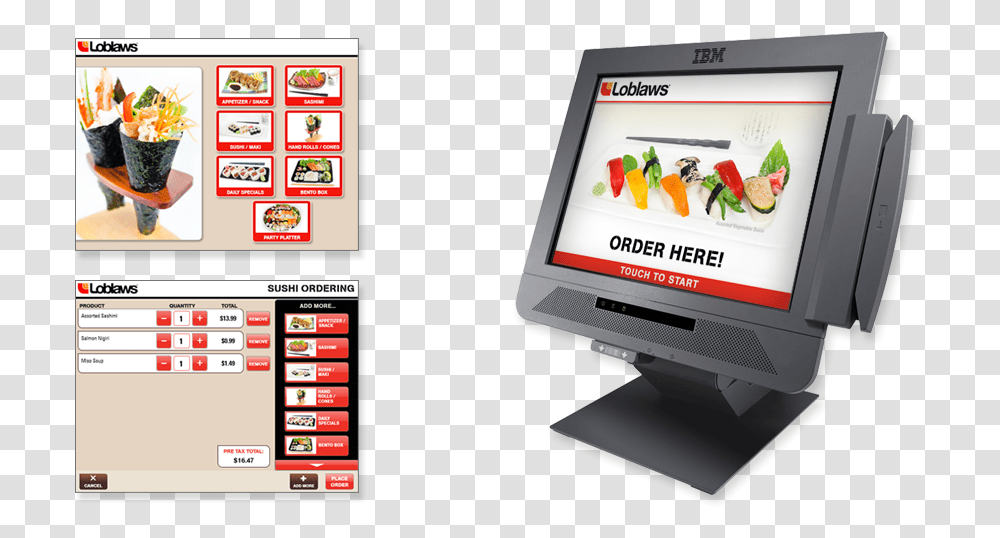 Mlg Loblaws Self Service Sushi Kiosk Self Ordering Kiosk Ui, Computer, Electronics, Monitor, Screen Transparent Png