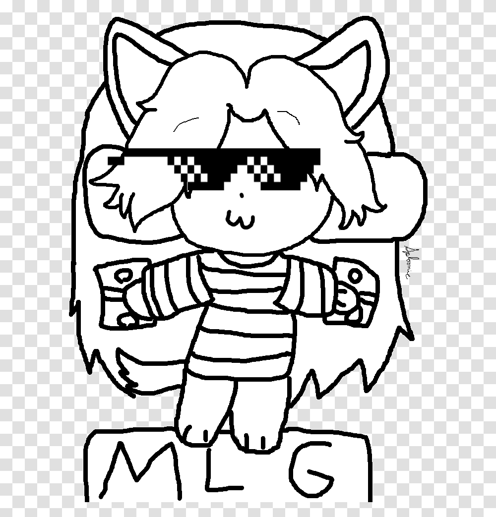 Mlg Temmie By On Cartoon, Stencil, Knight, Halloween Transparent Png