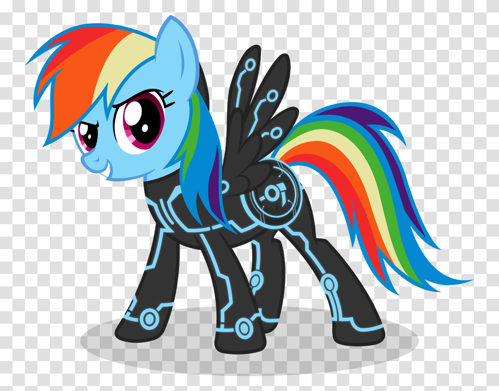 Mlp Tron Rainbow Dash, Pattern, Horse Transparent Png